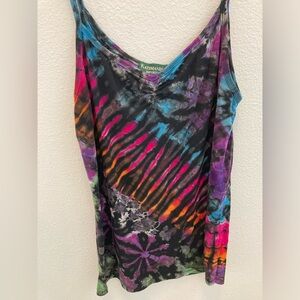 Vibrant and colorful tie-dye tank